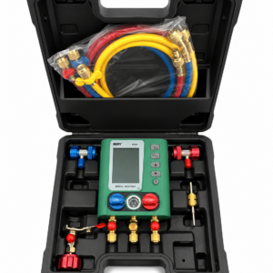 Kit Manometru Digital DUOYI DY526K cu valve cu bilă, furtunuri și accesorii HVAC în cutie de transport
