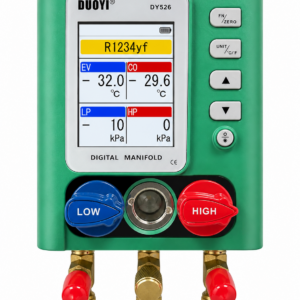 Manometru Digital DUOYI DY526 cu valve cu bilă pentru instalații HVAC și refrigerare